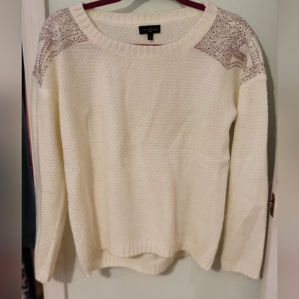 The Limited Cream Sweater with Sequin Accents